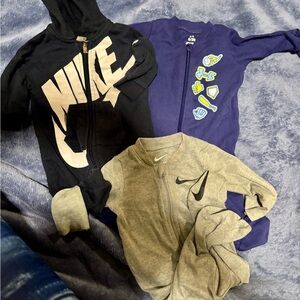 Nike Kids Zip-Up Jacket Trio - Black, Blue, Gray